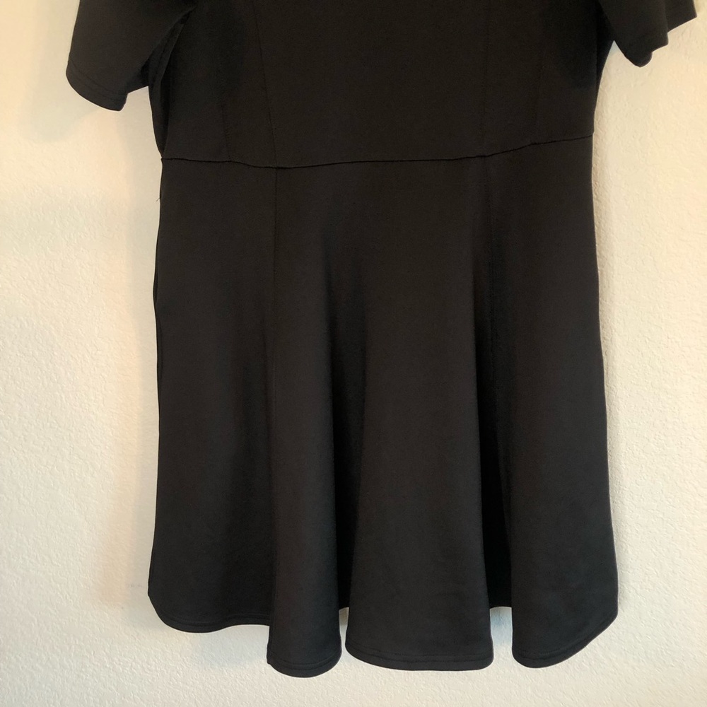Torrid Fluted Fit and Flare Scuba Black Mini Dress - Picture 8 of 10